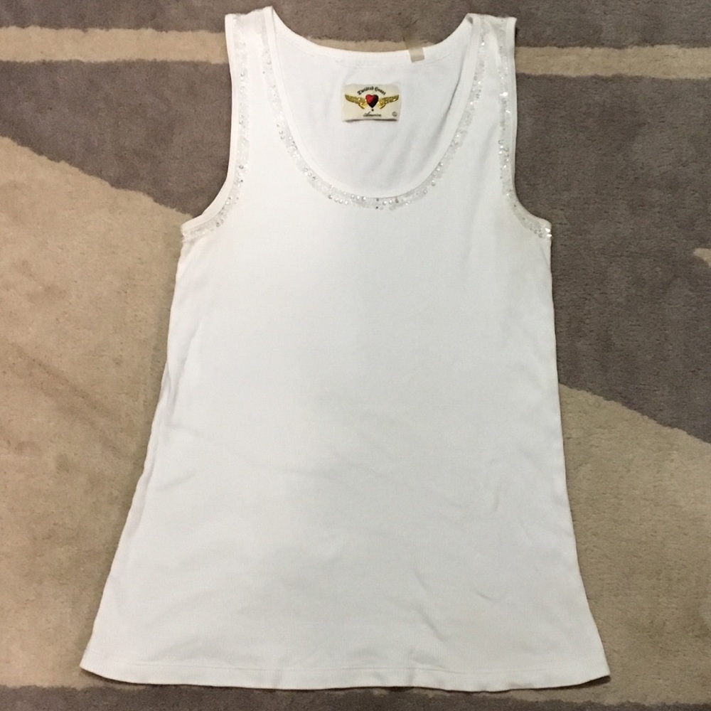 💜 4/$20 TOPS - Twisted Heart Sequin Tank